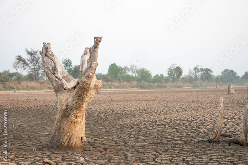 Drought and summer season  Hot landscape.