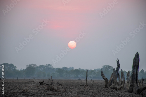 Drought and summer season, Hot landscape.