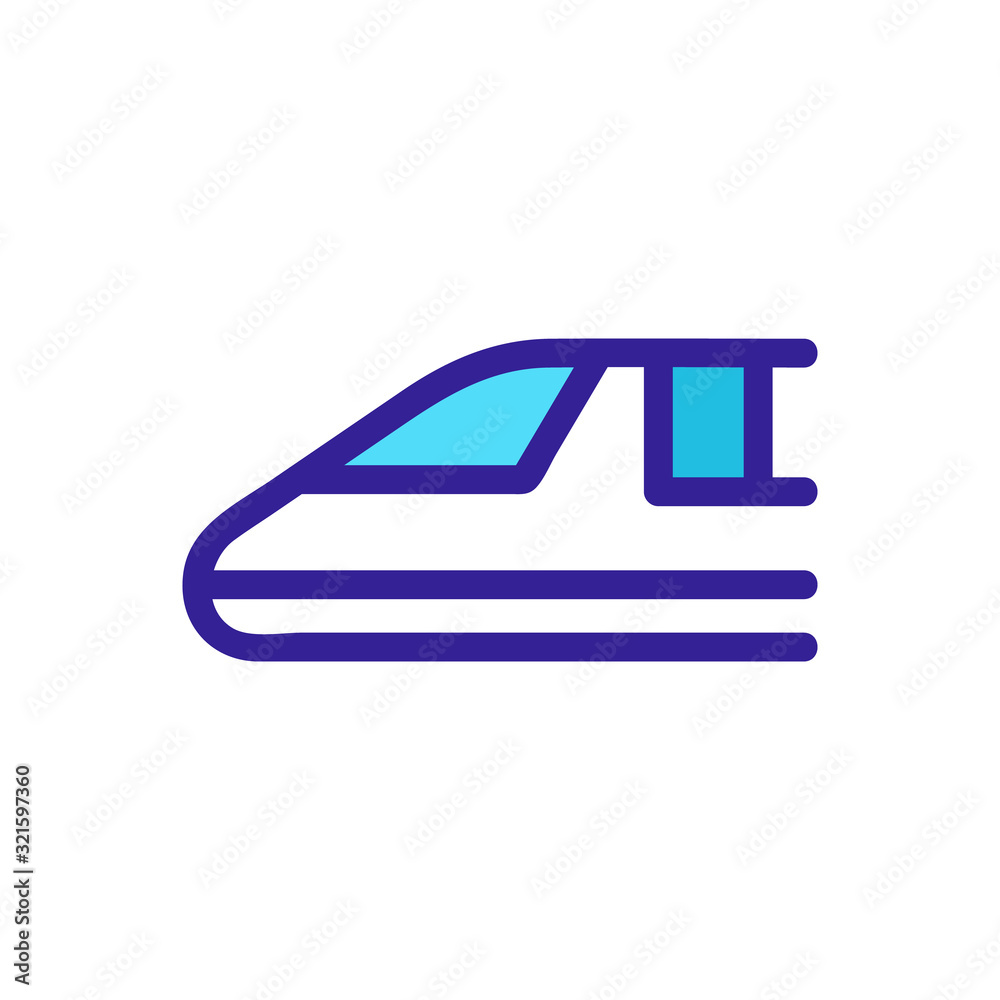 High-speed train icon vector. Thin line sign. Isolated contour symbol illustration High-speed train icon vector. Thin line sign. Isolated contour symbol illustration