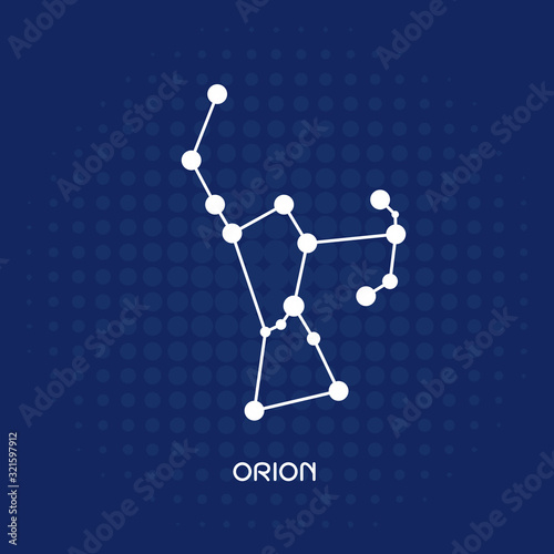 Constellation of zodiac, constellation of constellations, astrology, astronomy, blue background,icon signs vector illustration