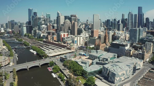 An aerial shot of Melbourne City, along CBD, Melbourne Australia