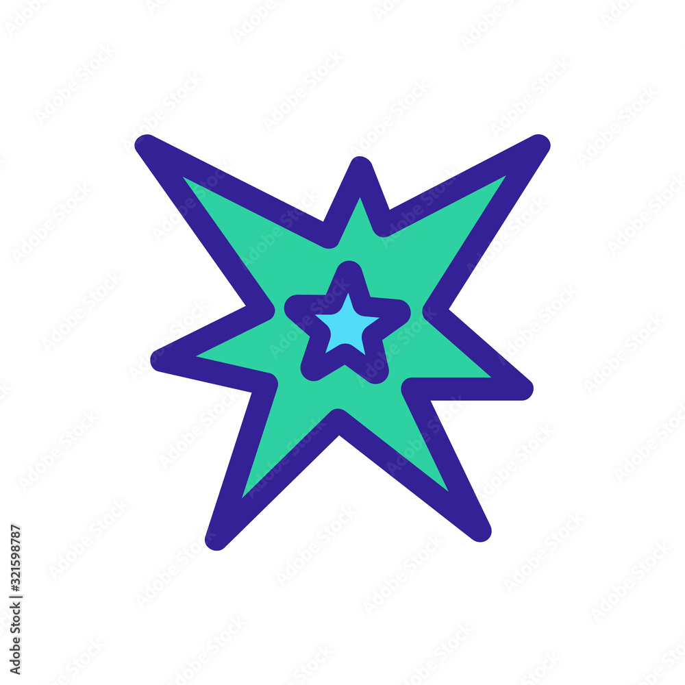 Obraz premium Star shining glitter icon vector. Thin line sign. Isolated contour symbol illustration