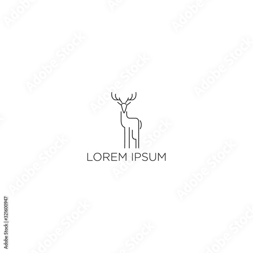 deer logo design inspiration. deer icon. deer line elegant logo icon designs vector. Linear hipster logo vector icon element
