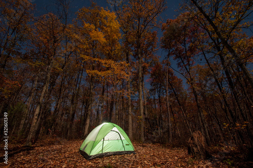 Stanton, Kentucky / United States - November 12 2016: Red River Gorge Camping at Night
