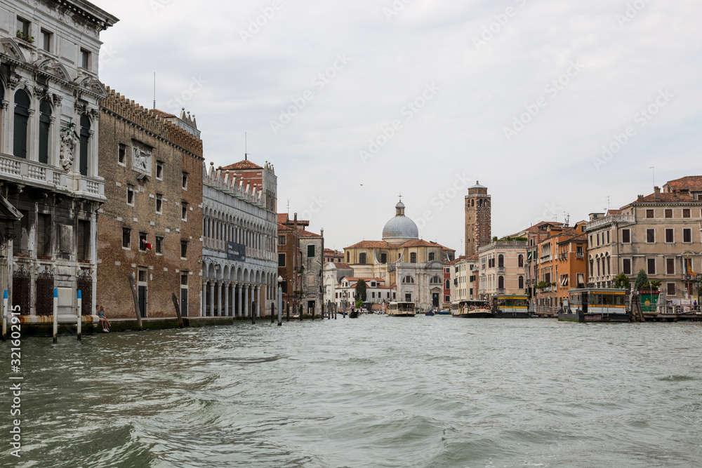 View of the Grand Canal in the center of Venice