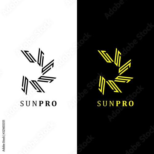 Sun Pro Abstract Logo Design. P Initial Logo photo