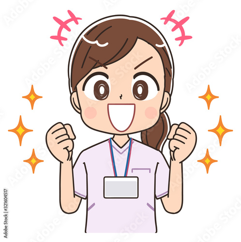 看護師 白衣 女 イラスト ナース マンガ 医療 かわいい Vector De Stock Adobe Stock