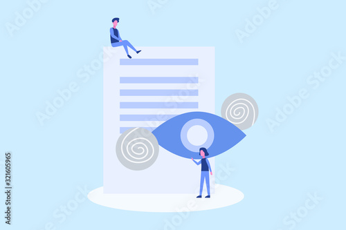 Hypnosis illustration concept for web landing page template, banner, flyer and presentation