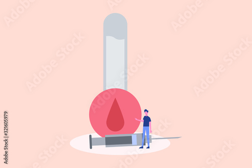 High Blood illustration concept for web landing page template, banner, flyer and presentation