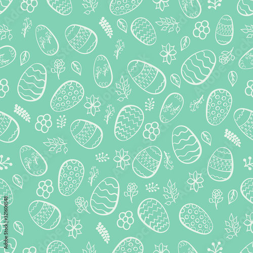 Seamless pattern with easter eggs. Vector illustration.