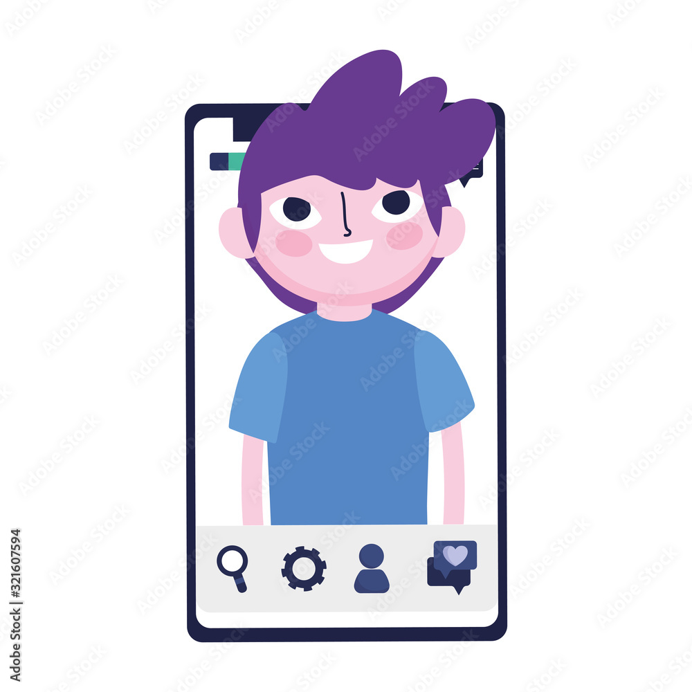 teen boy on screen smartphone social media teen boy on screen smartphone social media