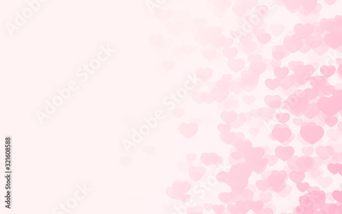 Valentine day pink hearts on pink rose background. © Koy