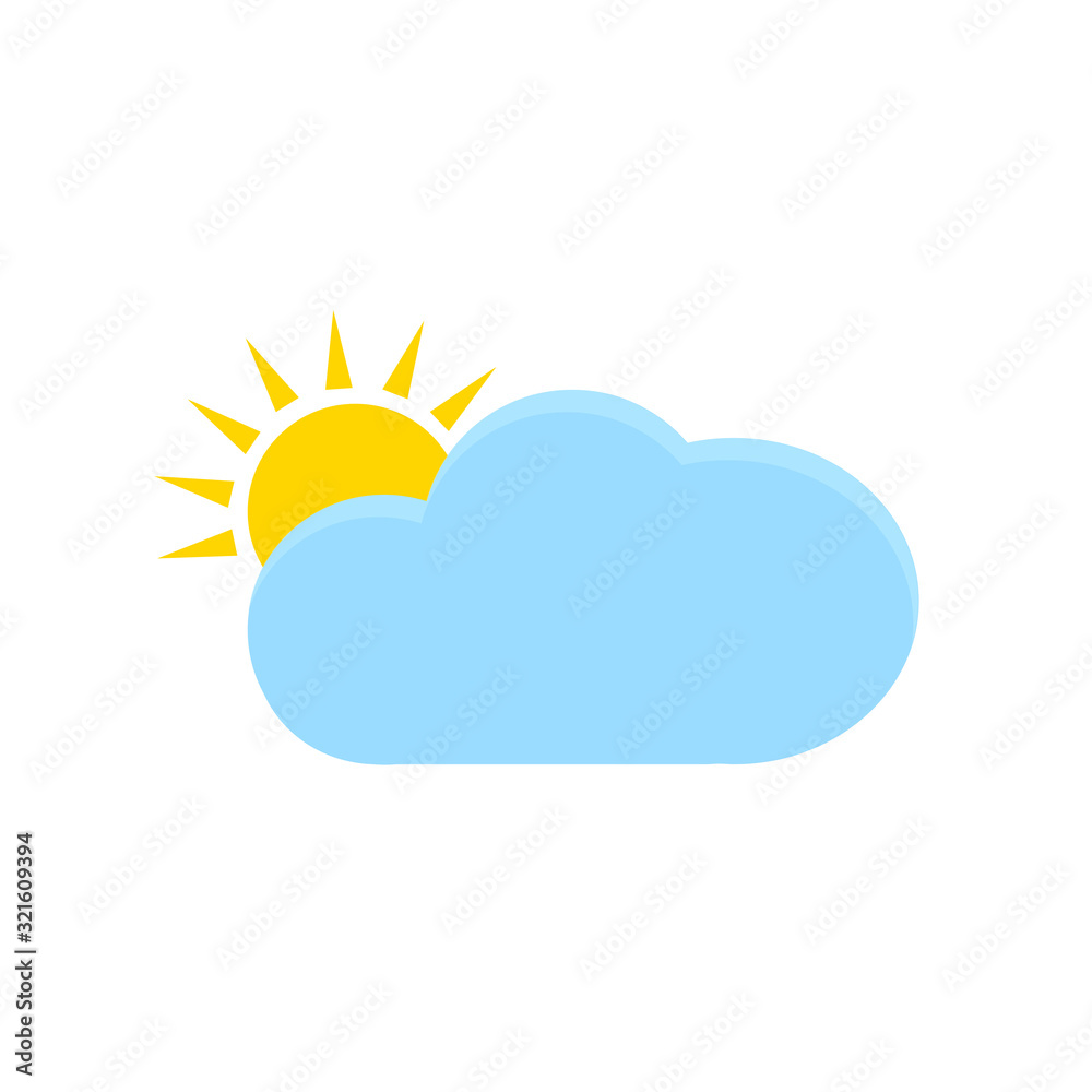 Clouds and sun - weather forecast icons, regular season clouds - vector Clouds and sun - weather forecast icons, regular season clouds - vector