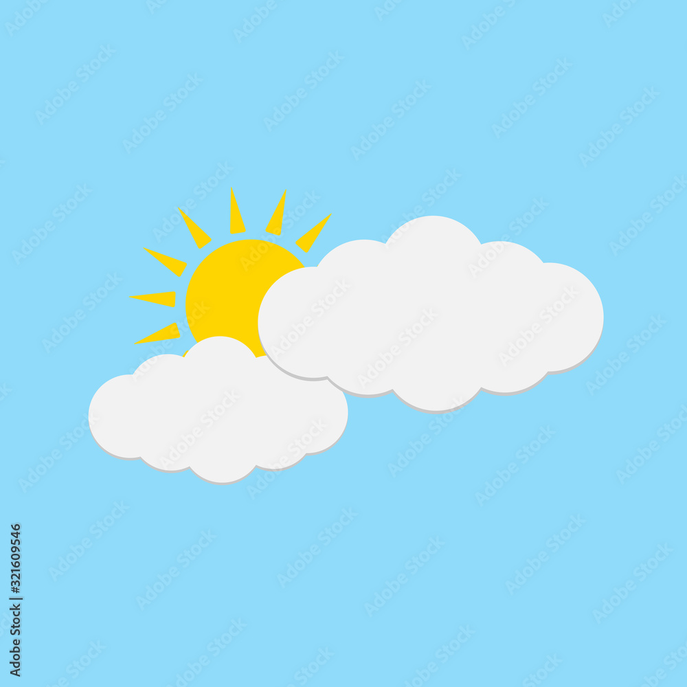 Clouds and sun - weather forecast icons, regular season clouds icon-vector Clouds and sun - weather forecast icons, regular season clouds icon-vector
