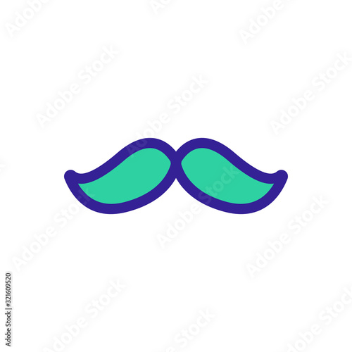 mustache icon vector. Thin line sign. Isolated contour symbol illustration