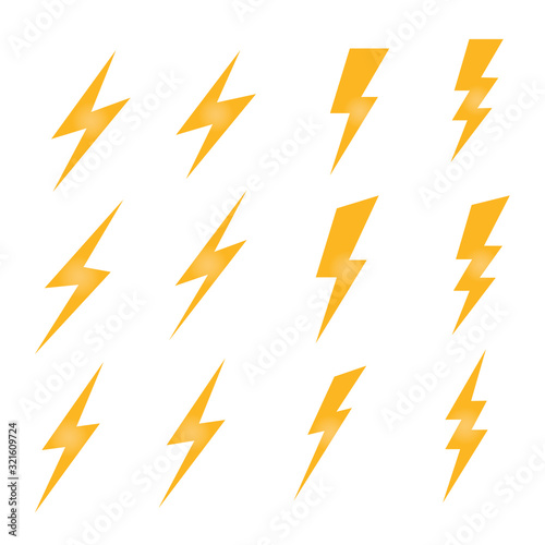 Thunderbolt and Lightning strike causes natural electricity to cause harm. icon vector