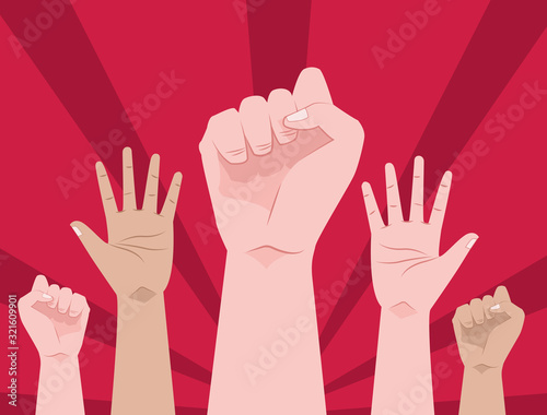 hands human up protesting scene