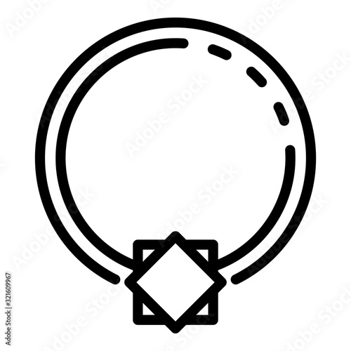 Crystal ring piercing icon. Outline crystal ring piercing vector icon for web design isolated on white background