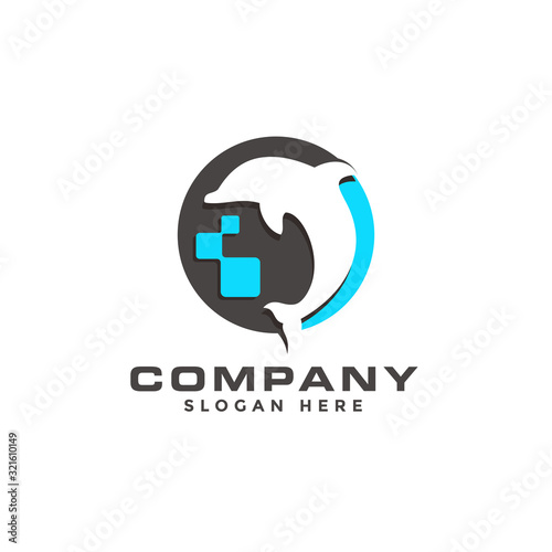 Dolphin Data Technology Finance Logo icon template vector Design