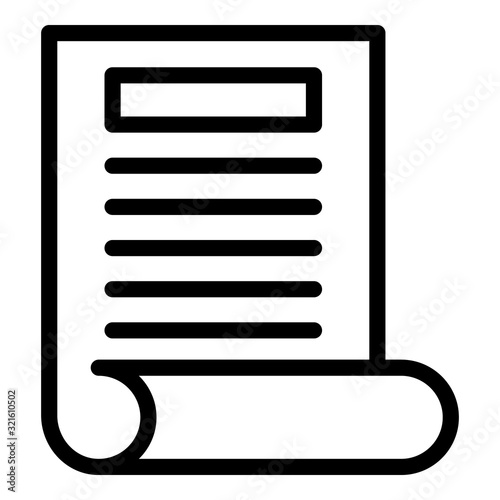 Catalogue paper icon. Outline catalogue paper vector icon for web design isolated on white background
