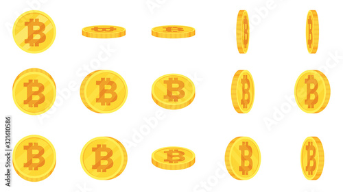 Sprite sheet of gold bitcoin