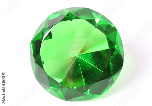 green diamond on white surface
