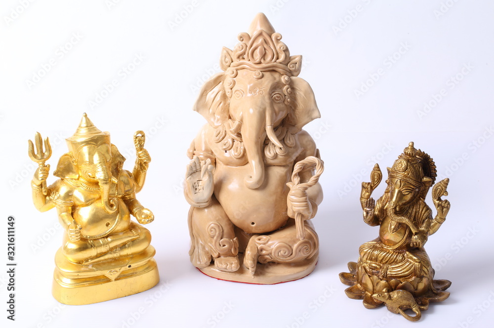 Set of God Ganesh over a white background Set of God Ganesh over a white background