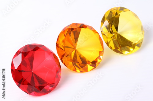 Red am nd yellow diamond on white background