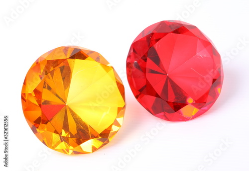  Yellow and red diamond on white background