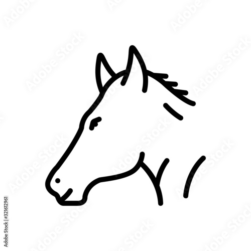 Black line icon for horse