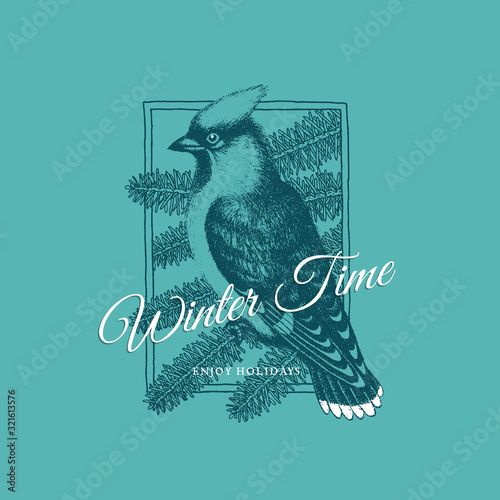 Vintage bird label