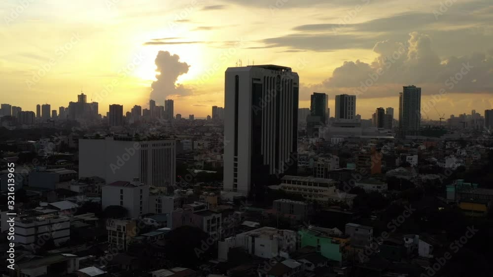 Aerial Philippines Manila Mandaluyong City September 2019 Sunset 4K Mavic Pro Aerial video of downtown Manila in the Philippines in Mandaluyong City district during a beautiful evening sunset. Aerial Philippines Manila Mandaluyong City September 2019 Sunset 4K Mavic Pro Aerial video of downtown Manila in the Philippines in Mandaluyong City district during a beautiful evening sunset.