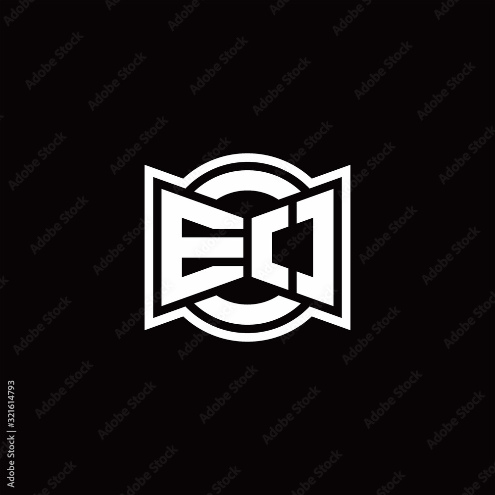 Fototapeta premium EO logo monogram with ribbon style circle rounded design template