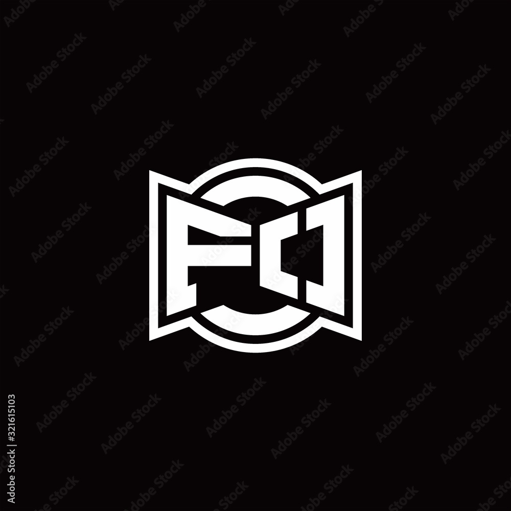 FO logo monogram with ribbon style circle rounded design template FO logo monogram with ribbon style circle rounded design template