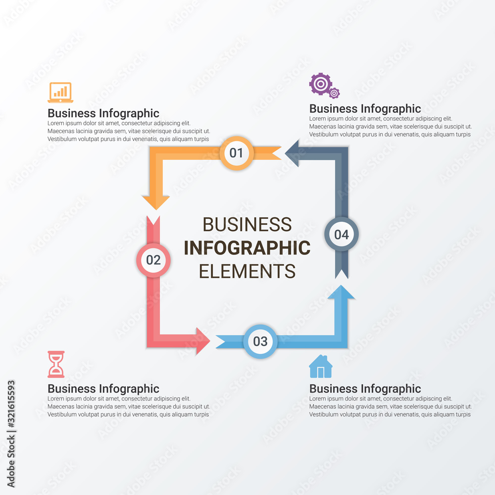 Infographic design element and number options. Business concept with  steps. Can be used for workflow layout, diagram, annual report, web design. Vector business template for presentation.