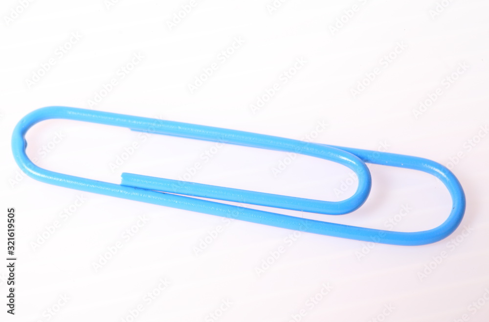 blue paper clip isolated on white blue paper clip isolated on white