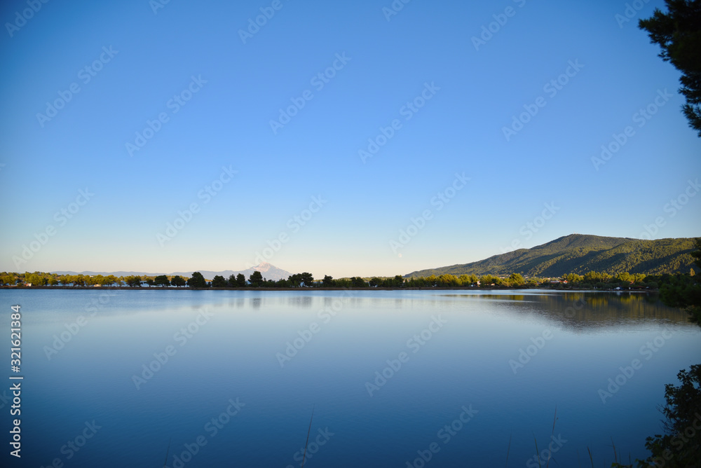 Fototapeta premium landscape with lake and mountains