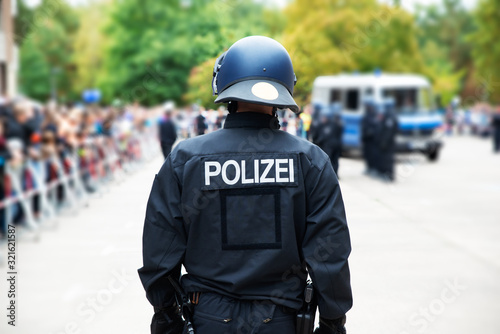 German Policeman At Public Protest