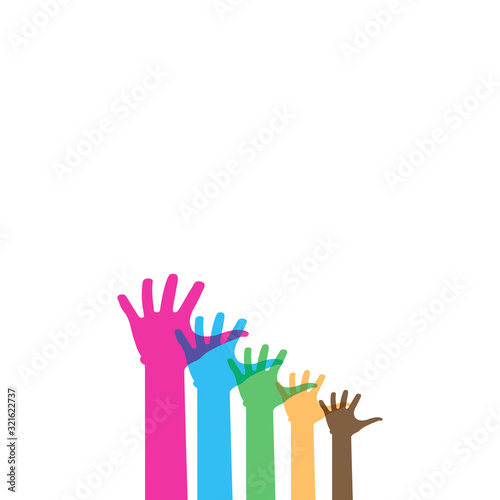 Hand symbol community care logo vector illustration design