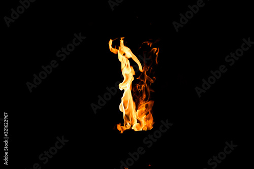 Black background burning fire © stocktr