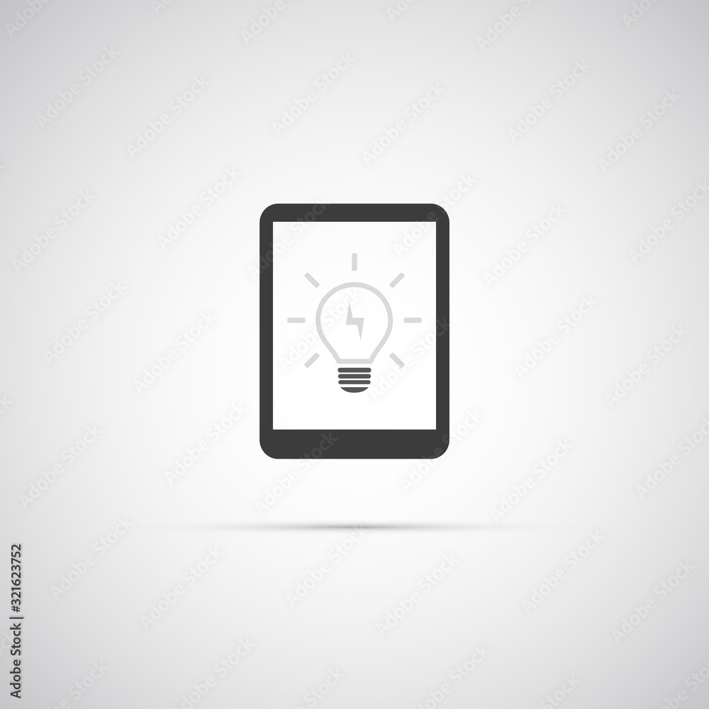 Black and White Creative Ideas Concept Design - Tablet PC and Lightbulb Black and White Creative Ideas Concept Design - Tablet PC and Lightbulb