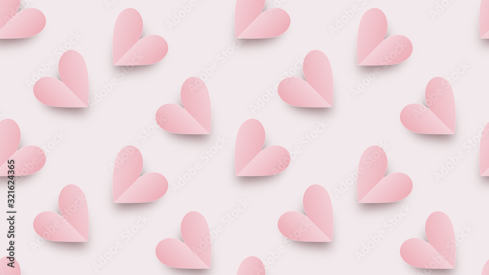 Seamless heart paper cut icon design. Vector illustration. Eps10 