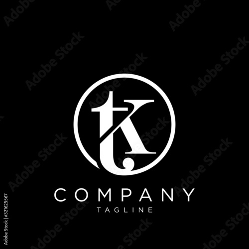 tk or kt logo design vector photo