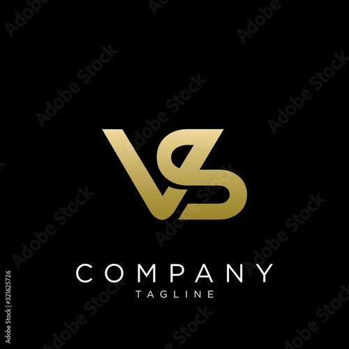 vs or sv logo design vector