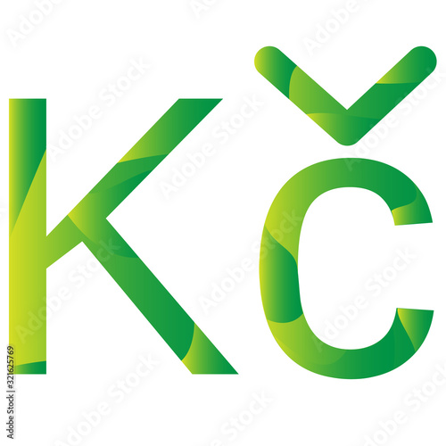 Czech Republic Koruna CZK currency symbol icon vector illustration on a white background
