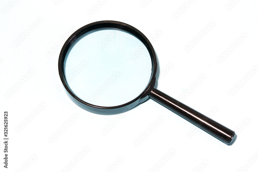 Magnifying glass on a pure white background. Magnifying glass on a pure white background.