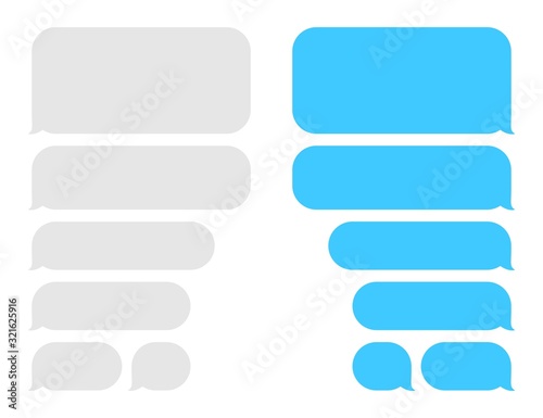 Chat box message bubbles. Balloon messenger screen template. Vector flat dialog. Social media application. Chatting interface.