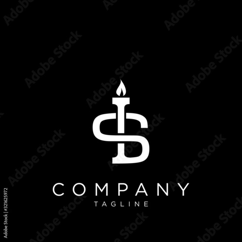 si or is letter logo design vector photo