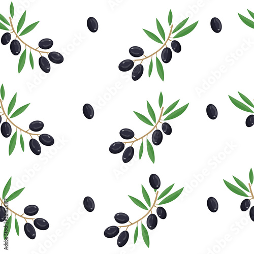 Seamless  pattern. Vector olive branch.  Olive oil.  . olive ornament. Paper design