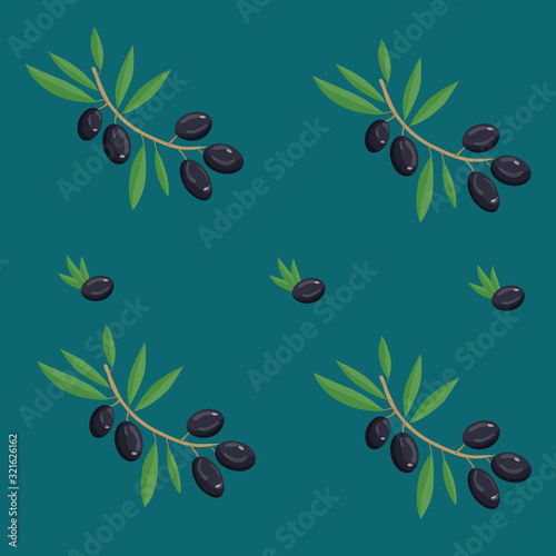 Seamless  pattern. Vector olive branch.  Olive oil. olive ornament. Paper design